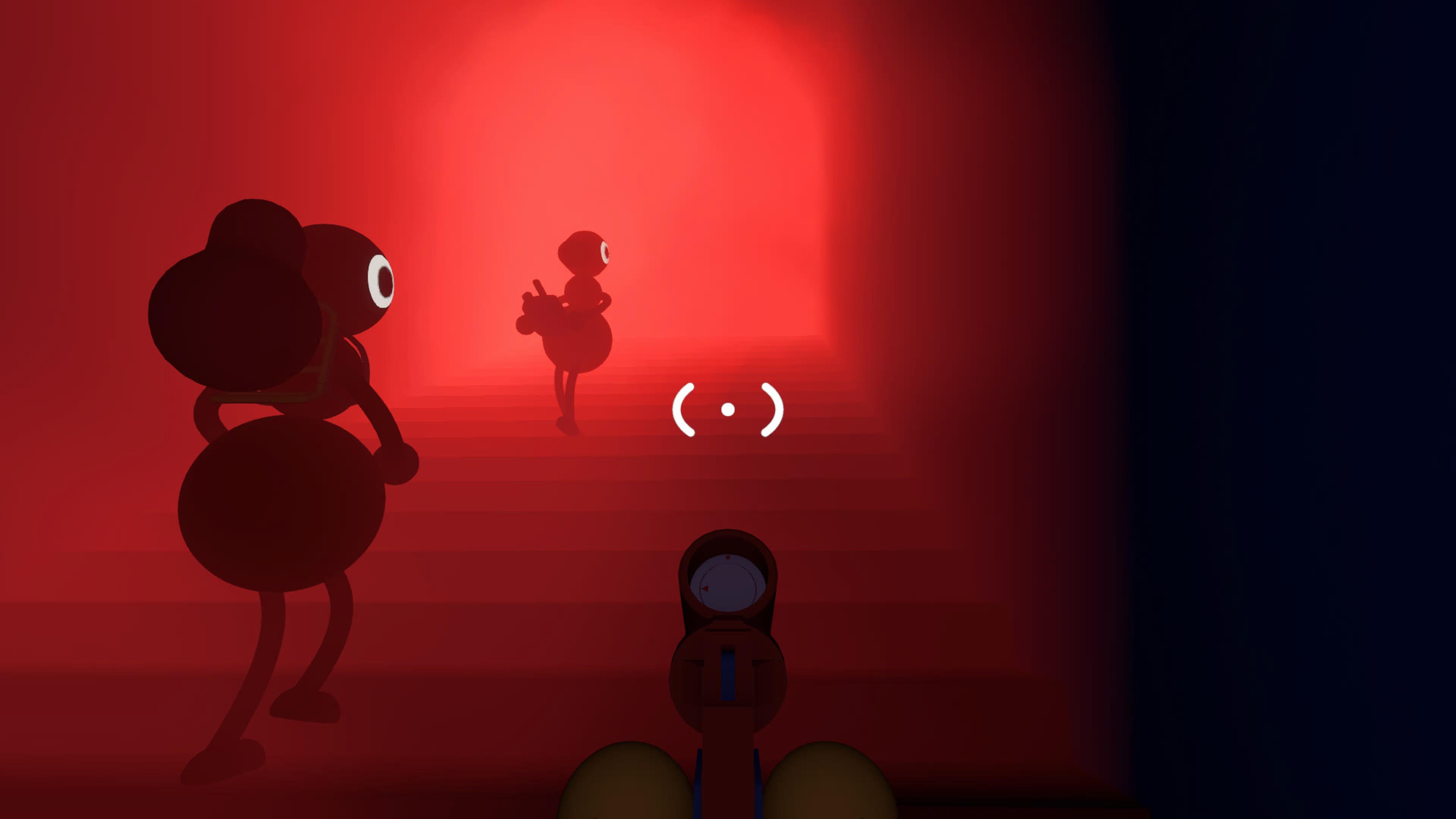 Someone fired the flare gun indoors. The current player is holding the flare gun.
